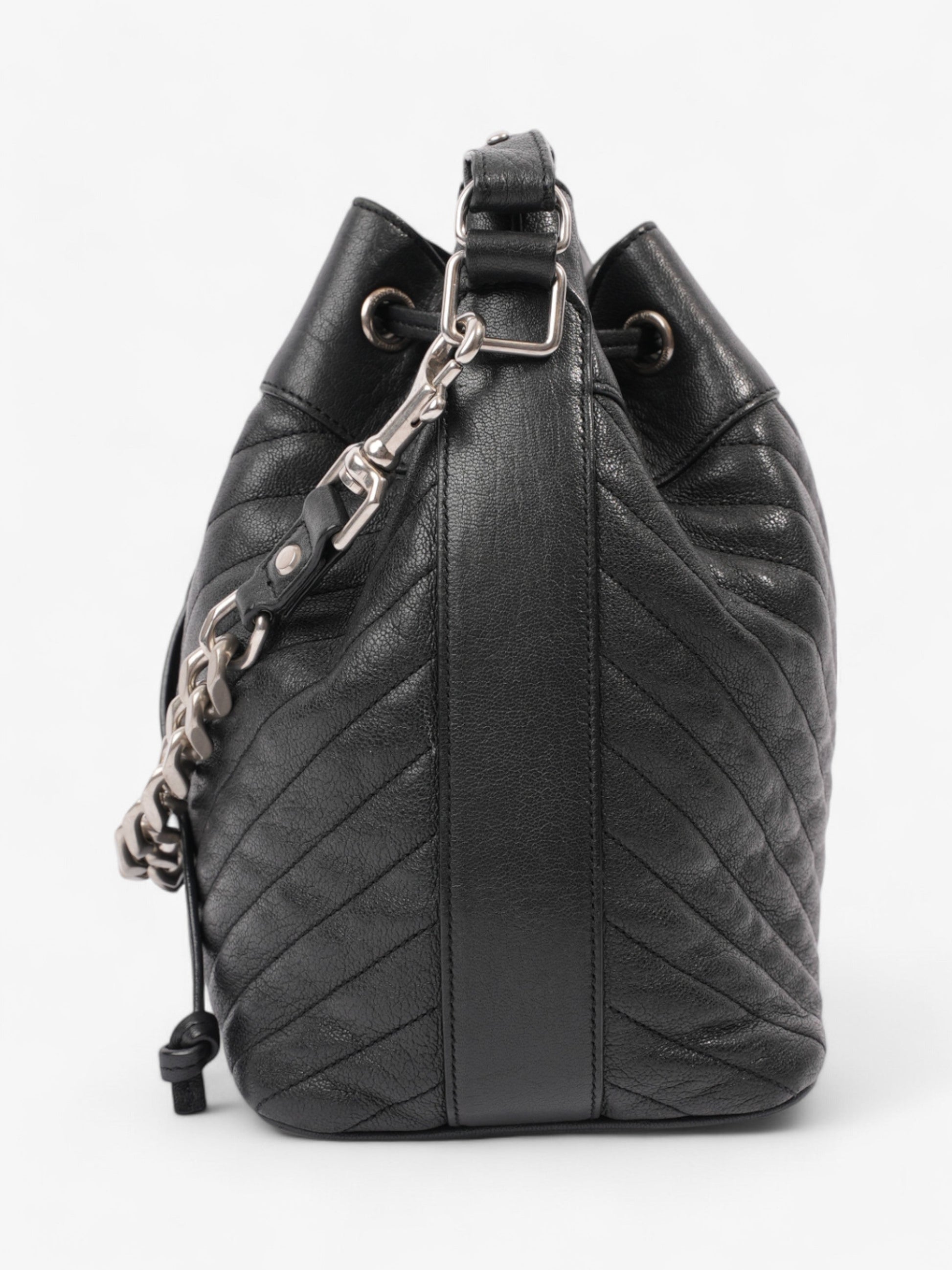 YSL Saint Laurent Emmanuelle Bag Calfskin Leather Black Medium Shoulder Bag