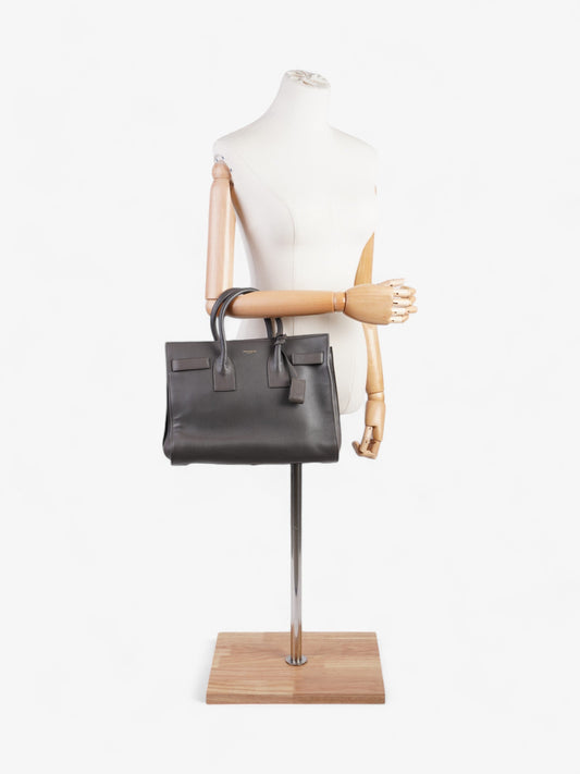 YSL Saint Laurent Sac De Jour Grey Handbag Leather Lambskin Gray Travel Bag