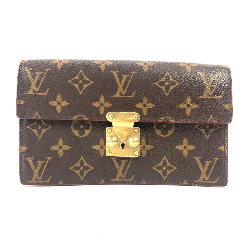 Louis Vuitton M68550 S Lock Pouch GM Monogram Canvas Brown Belt