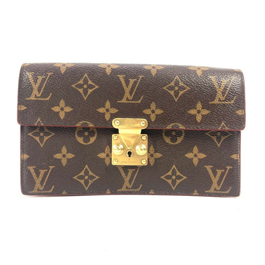 Louis Vuitton M68550 S Lock Pouch GM Monogram Canvas Brown Belt