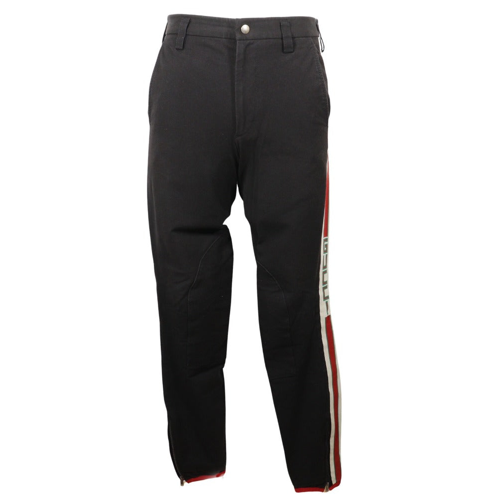 Gucci Polyurethane 18Stainless Steel Sideline gabardine Cotton Black Apparel