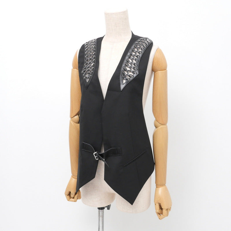 Louis Vuitton Vest 95 5 silk 36 Wool Black Handbag