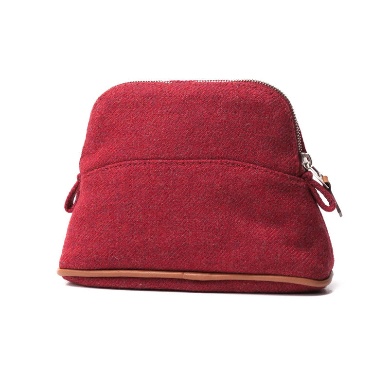 Accessory Pouch Tweed Bordeaux Women Handbag Travel Bag
