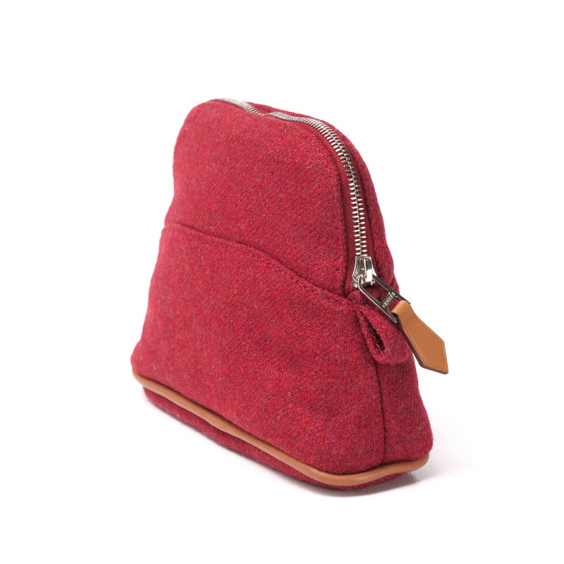 Accessory Pouch Tweed Bordeaux Women Handbag Travel Bag