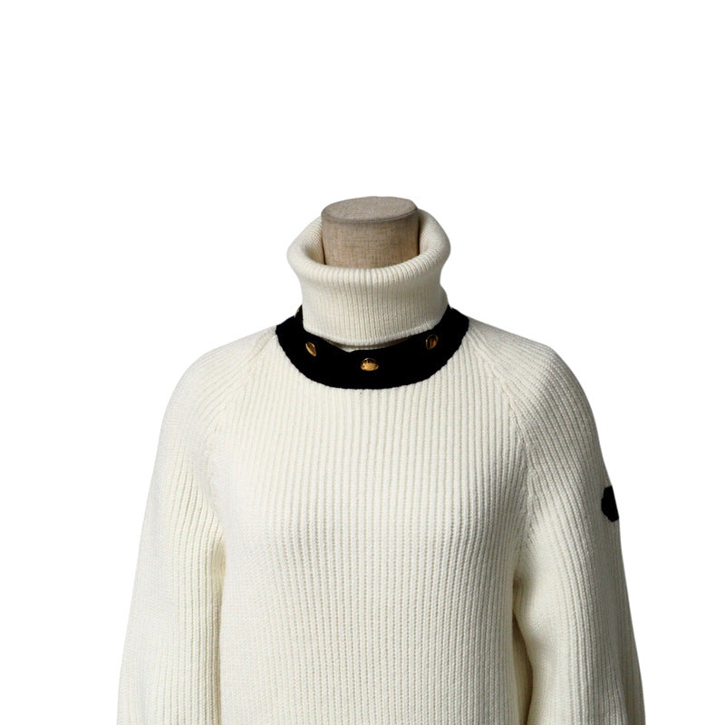 Louis Vuitton sweater knit Bicolor x buttons Black White Gold Apparel