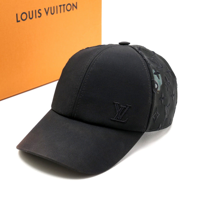Louis Vuitton M77115 polyester baseball mesh Monogram Cotton Black Hat