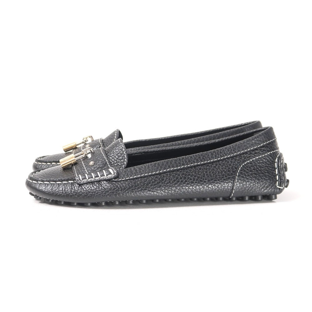 Louis Vuitton Slip-on 37 Leather Black White Handbag