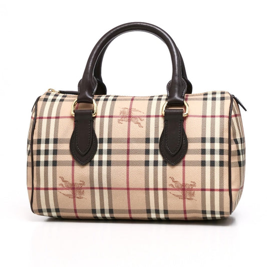 Burberry Pvc Women Handbag Black White Beige Travel Bag