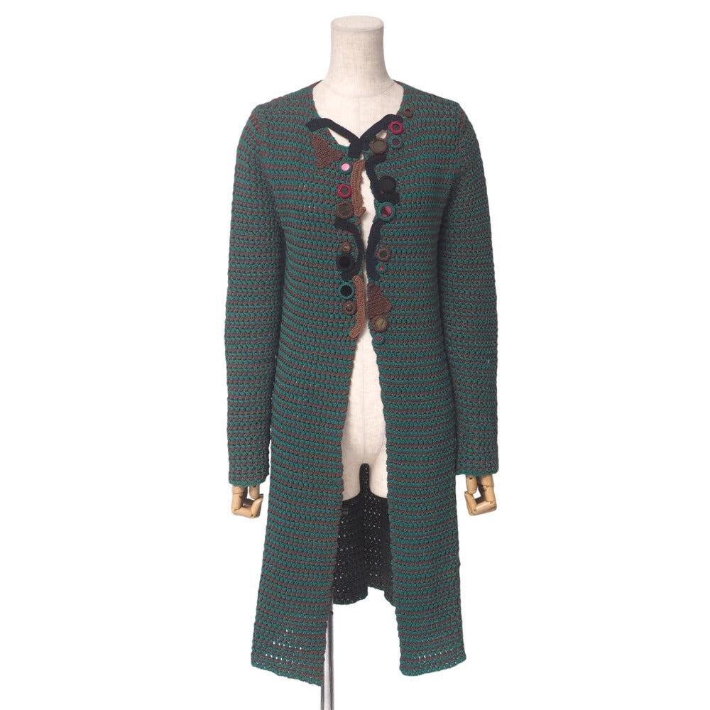 Cardigan Knit Women Handbag Brown Green Travel Bag