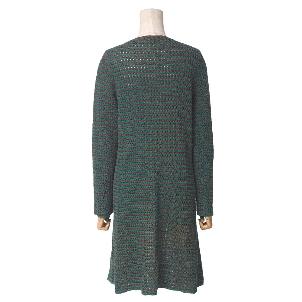 Cardigan Knit Women Handbag Brown Green Travel Bag