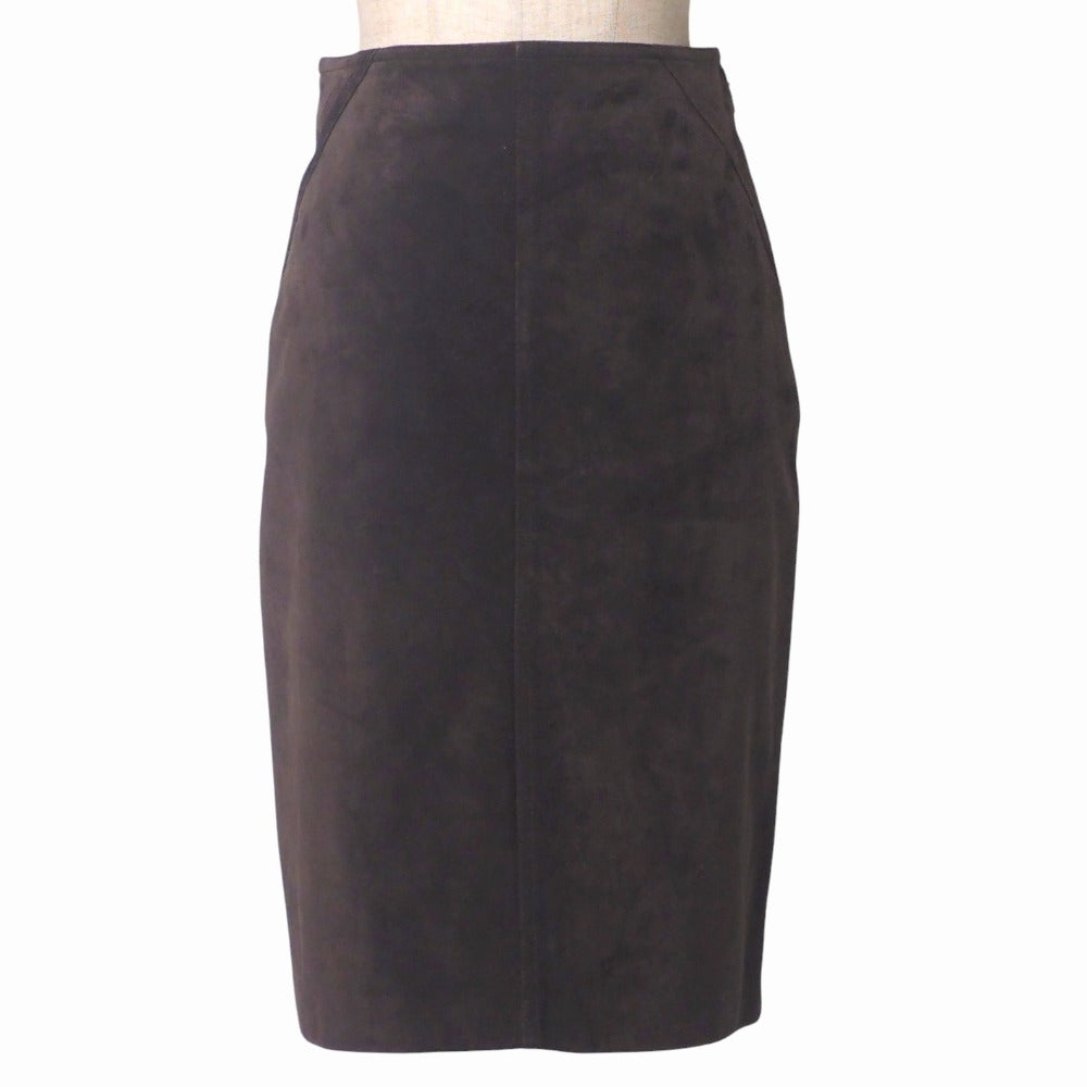 Gucci 38 Leather Suede Brown Apparel