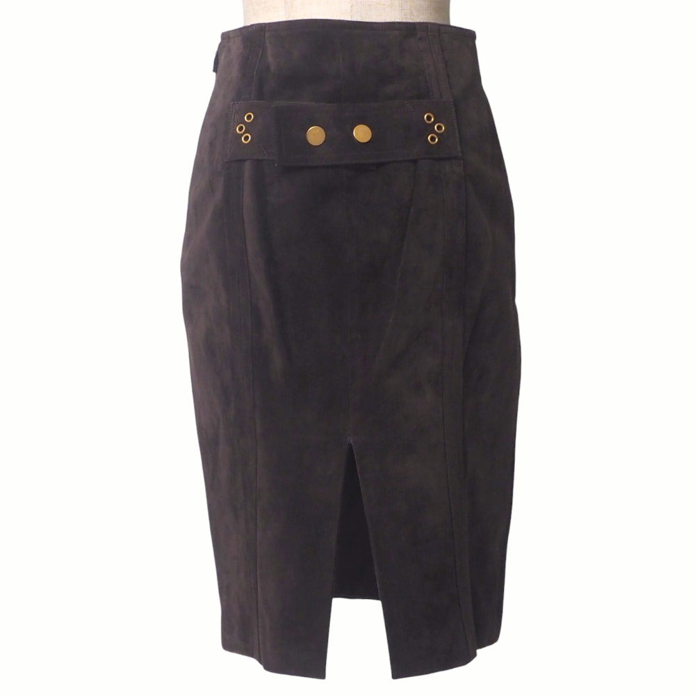 Gucci 38 Leather Suede Brown Apparel