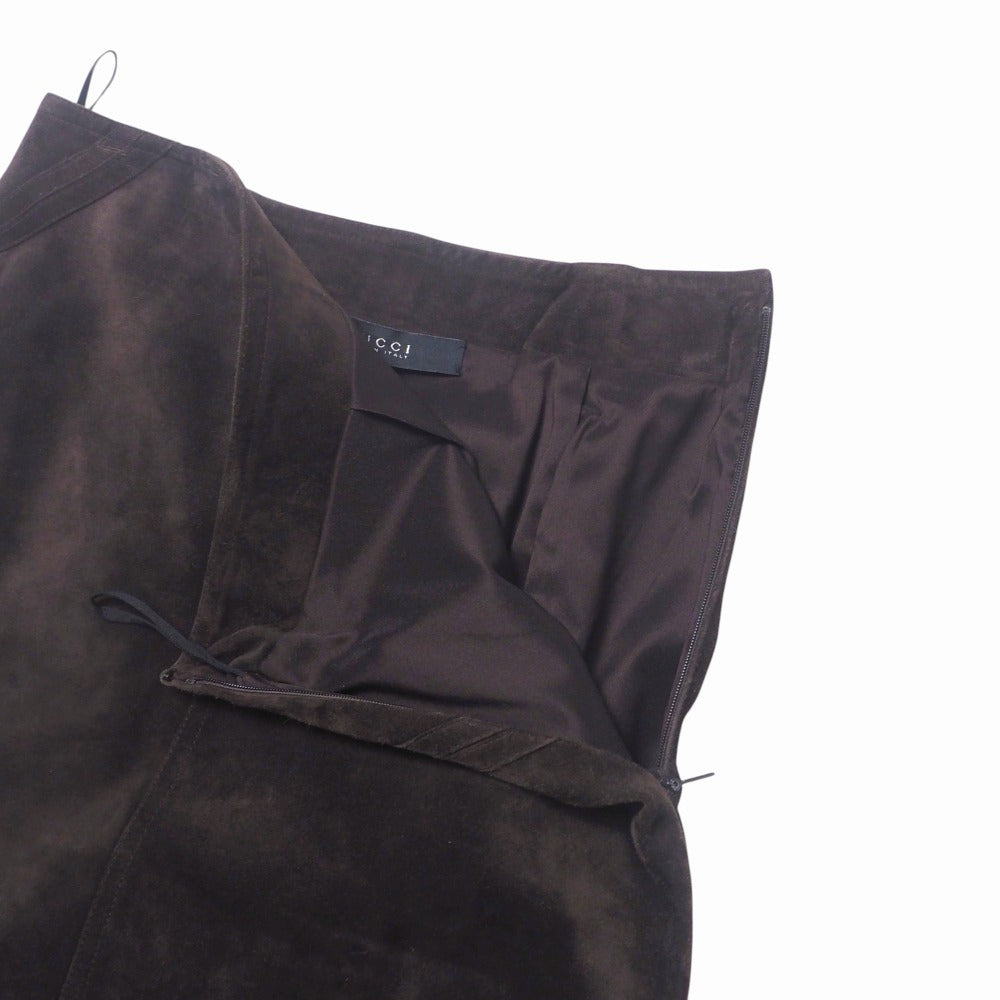 Gucci 38 Leather Suede Brown Apparel
