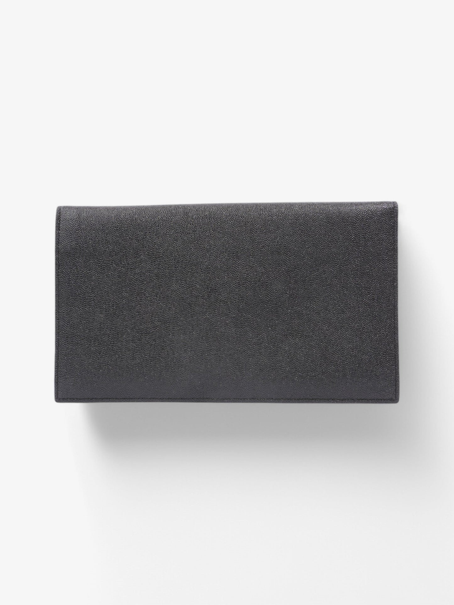 YSL Saint Laurent Uptown Pouch Calfskin Clutch Bag Leather Black
