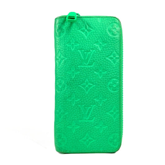 Louis Vuitton Long Purse M81549 Taurillon Clemence Monogram Leather Green Wallet Case