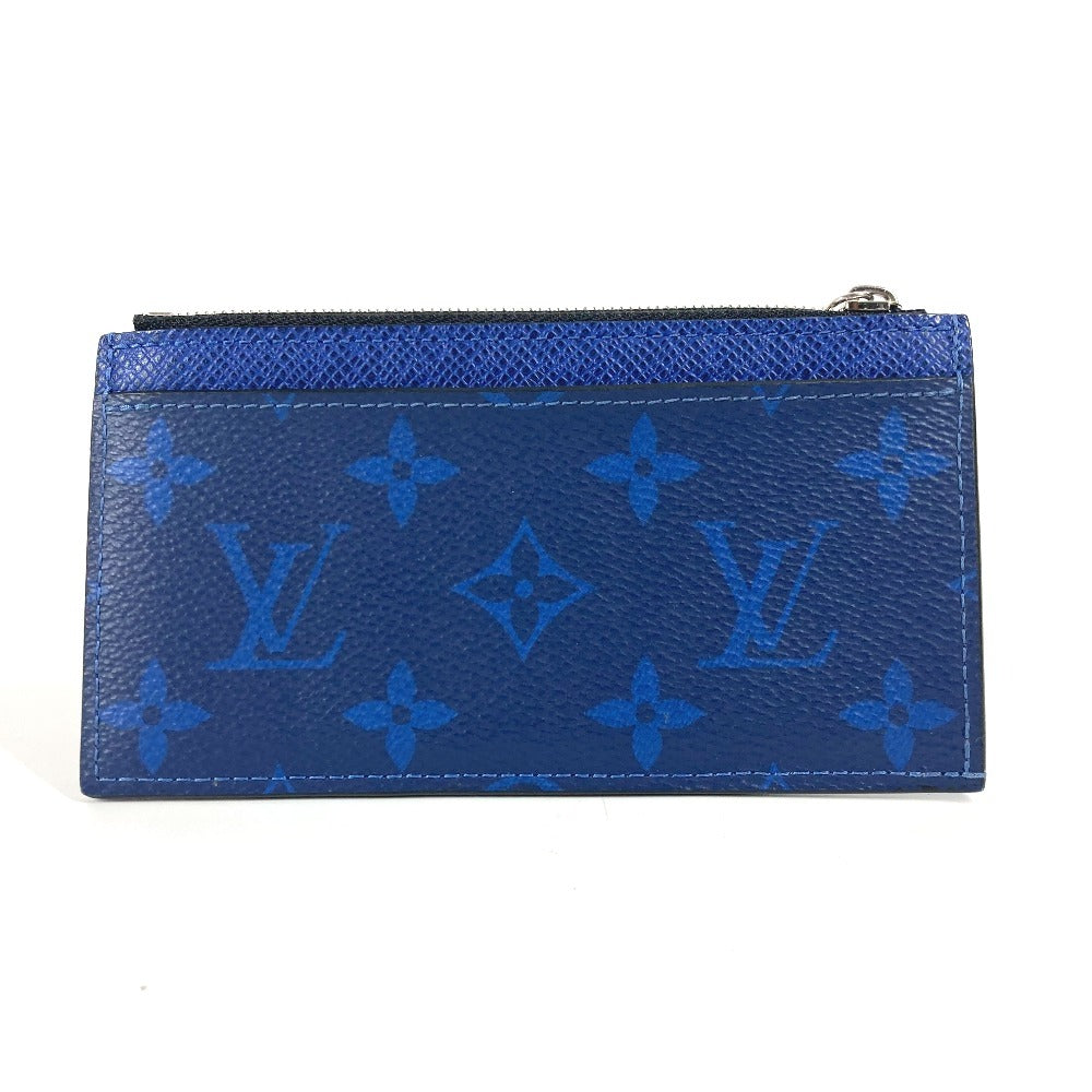 Louis Vuitton Coin M30270 Taiga Taigalama Coin Monogram Leather Canvas Blue Wallet Case
