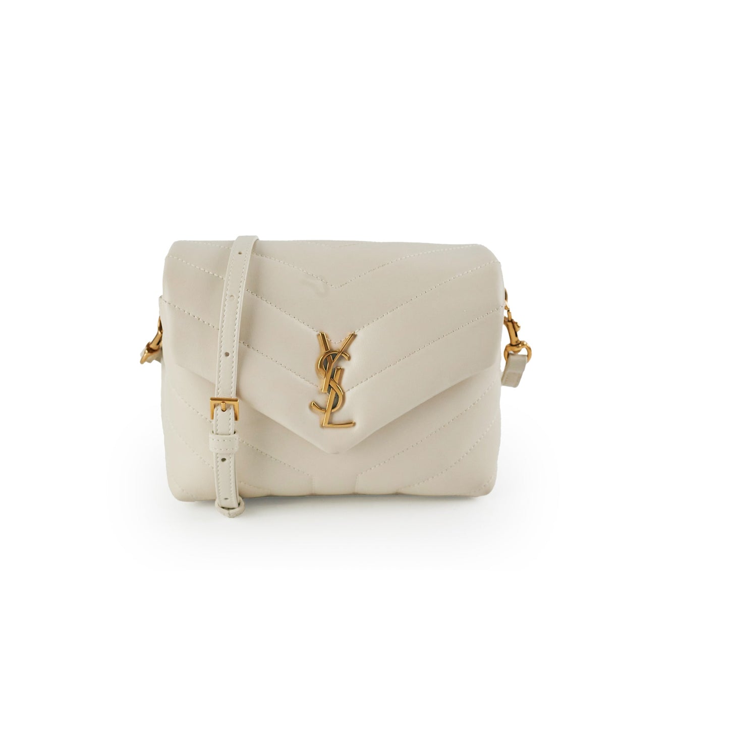 YSL Saint Laurent Lou Lou Crossbody Bag White Toy