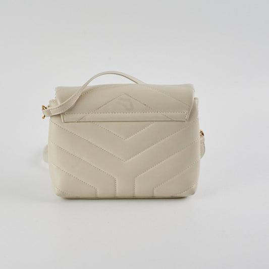 YSL Saint Laurent Lou Lou Crossbody Bag White Toy