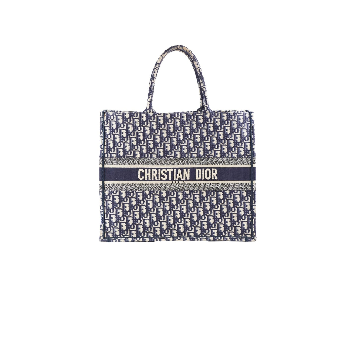 Dior Christian Book Tote Navy Large Tote Bag