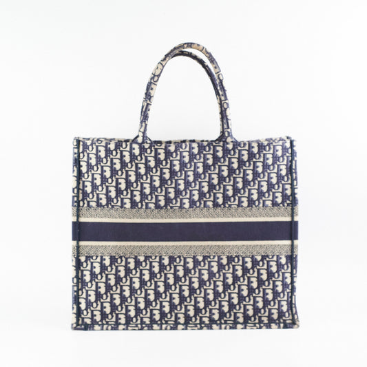 Dior Christian Book Tote Navy Large Tote Bag