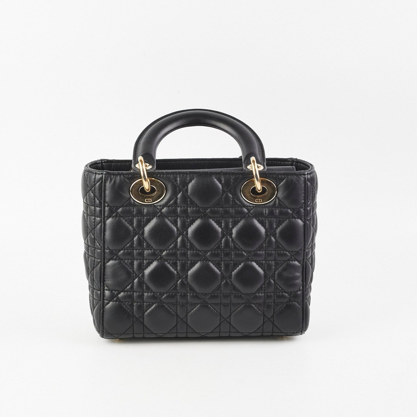 Dior Christian Lady Crossbody Bag Lambskin Black Small
