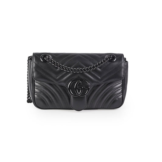 Gucci Marmont Shoulder Bag Black Small Crossbody Bag 6