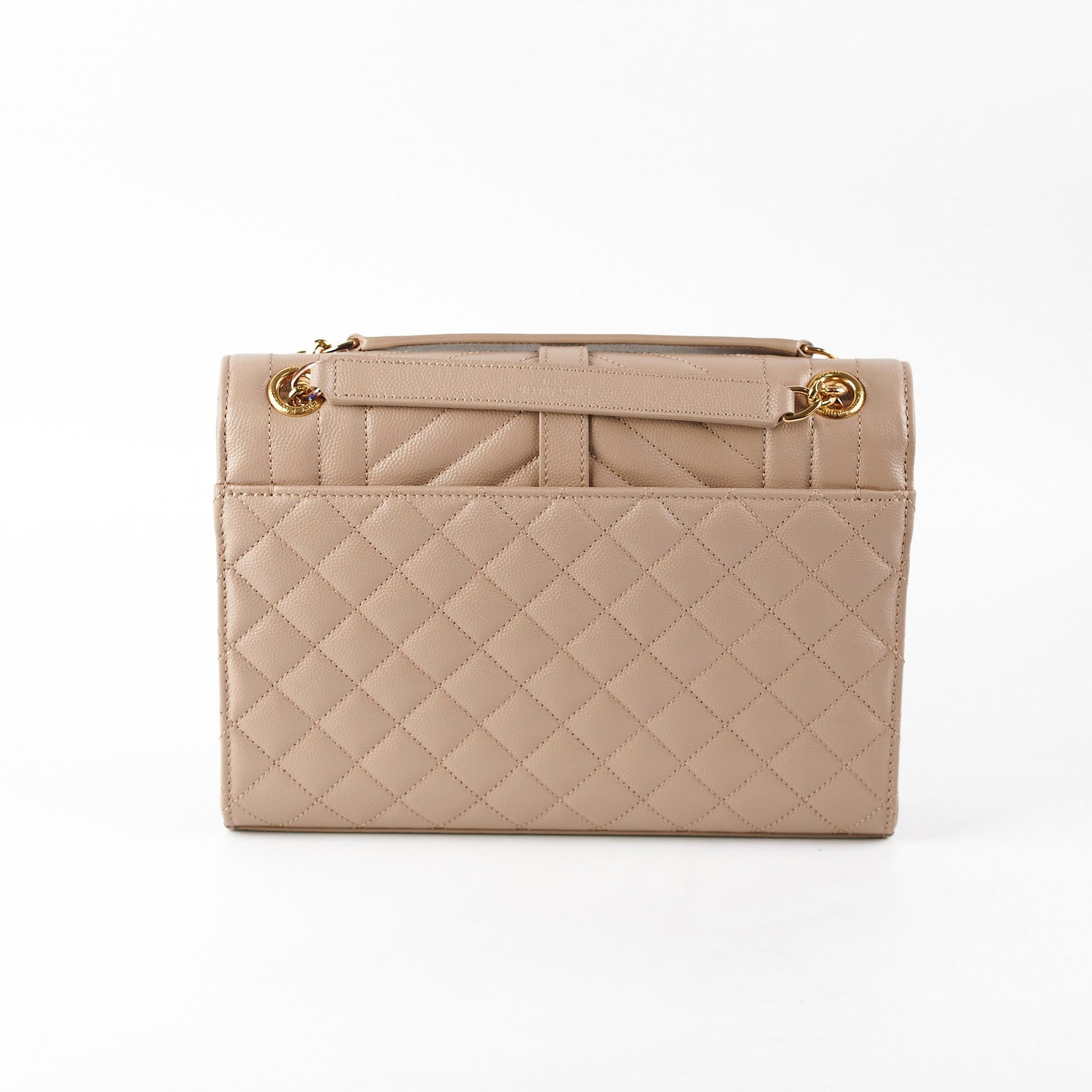 YSL Saint Laurent Envelope Bag Quilted Beige Shoulder Bag