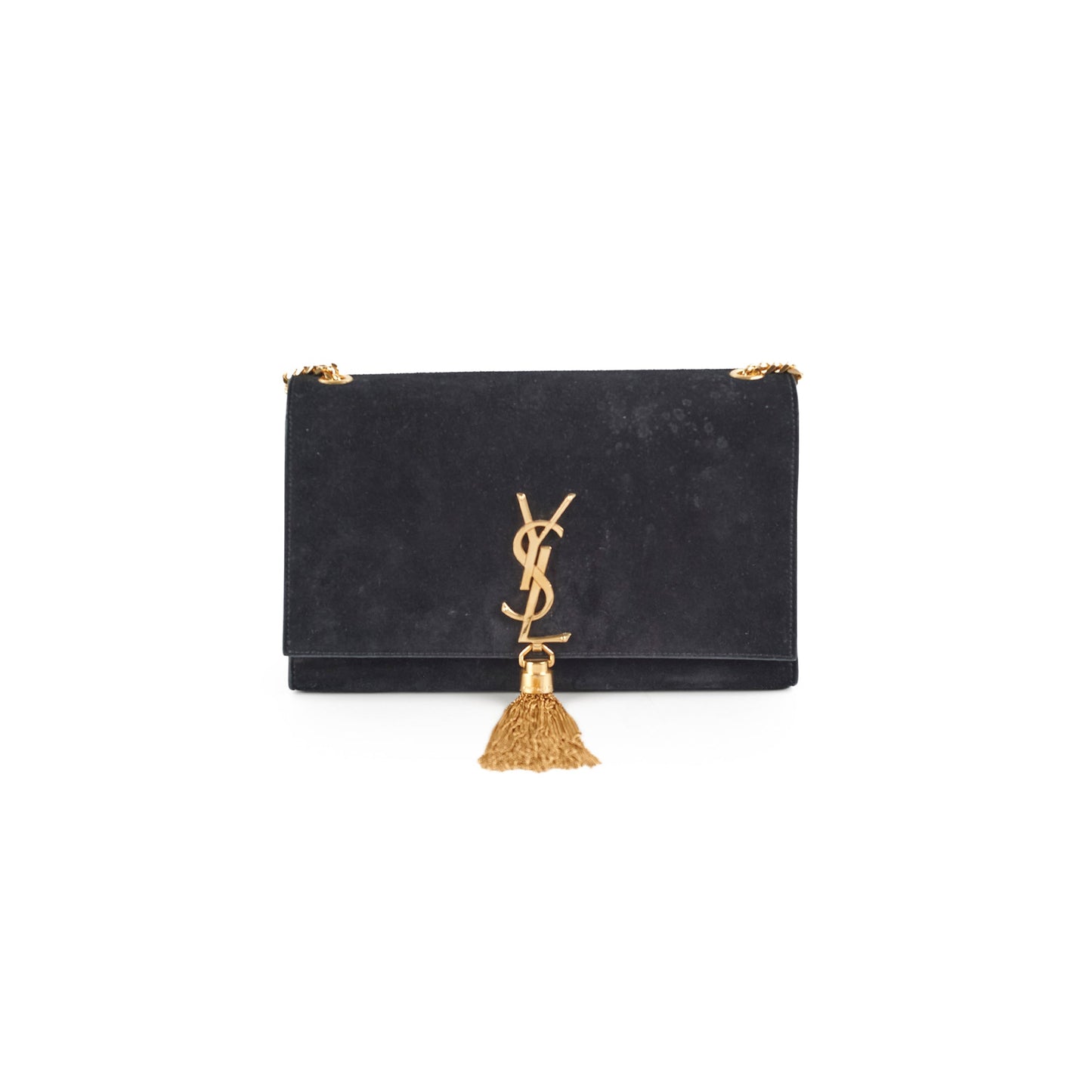 YSL Saint Laurent Kate Tassel Crossbody Bag Suede Black Medium