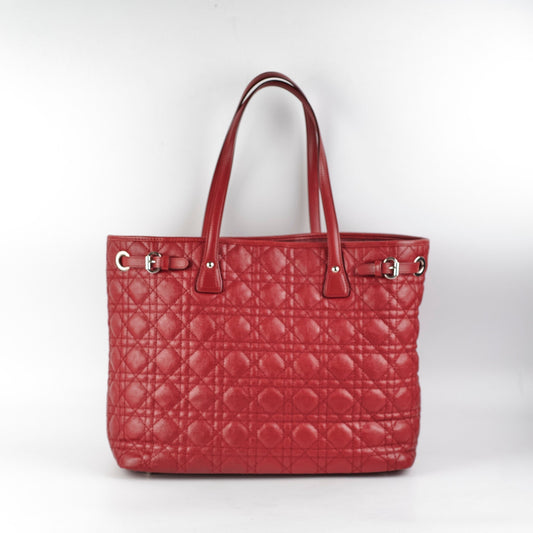 Dior Christian Panarea Cannage Tote Red Tote Bag