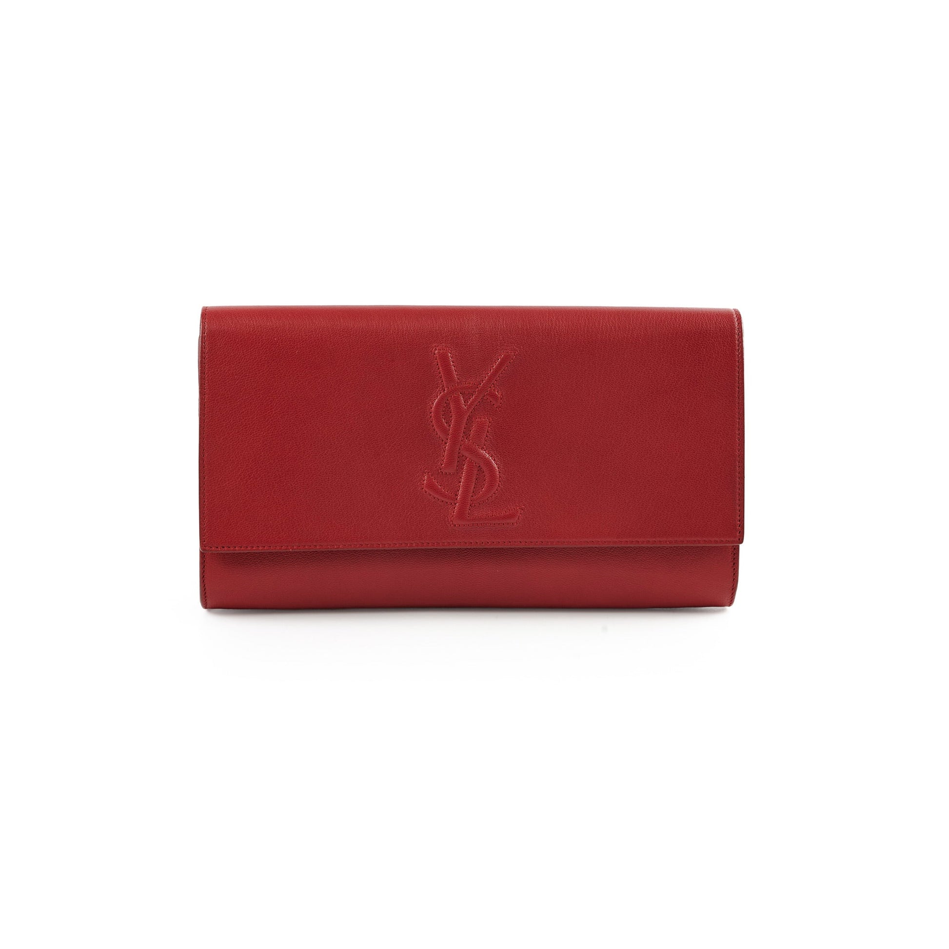 YSL Saint Laurent Clutch Leather Red Clutch Bag