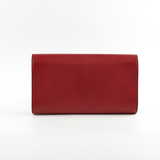 YSL Saint Laurent Clutch Leather Red Clutch Bag