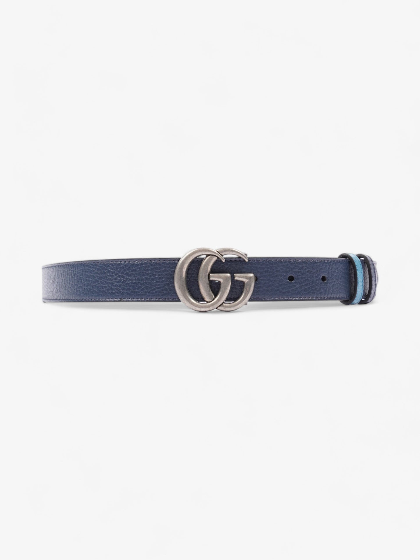 Gucci Marmont Thin Reversible Belt Navy Ua Handbag Leather Blue Accessory