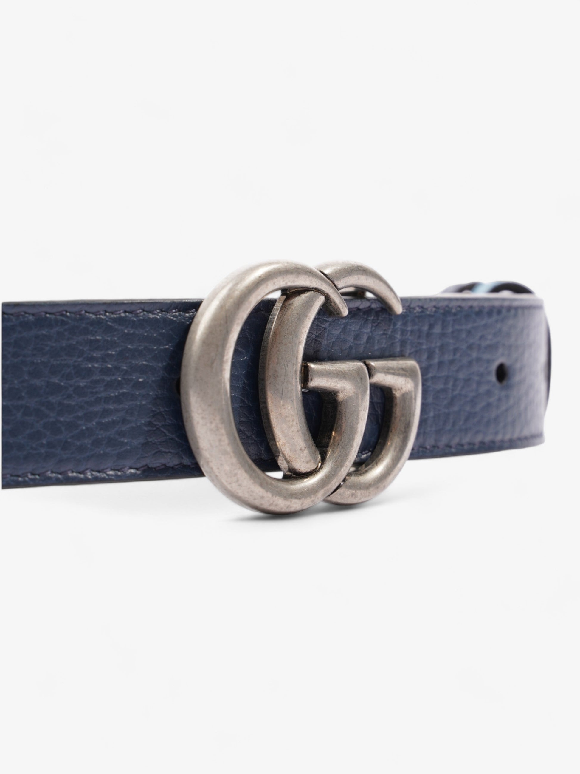Gucci Marmont Thin Reversible Belt Navy Ua Handbag Leather Blue Accessory