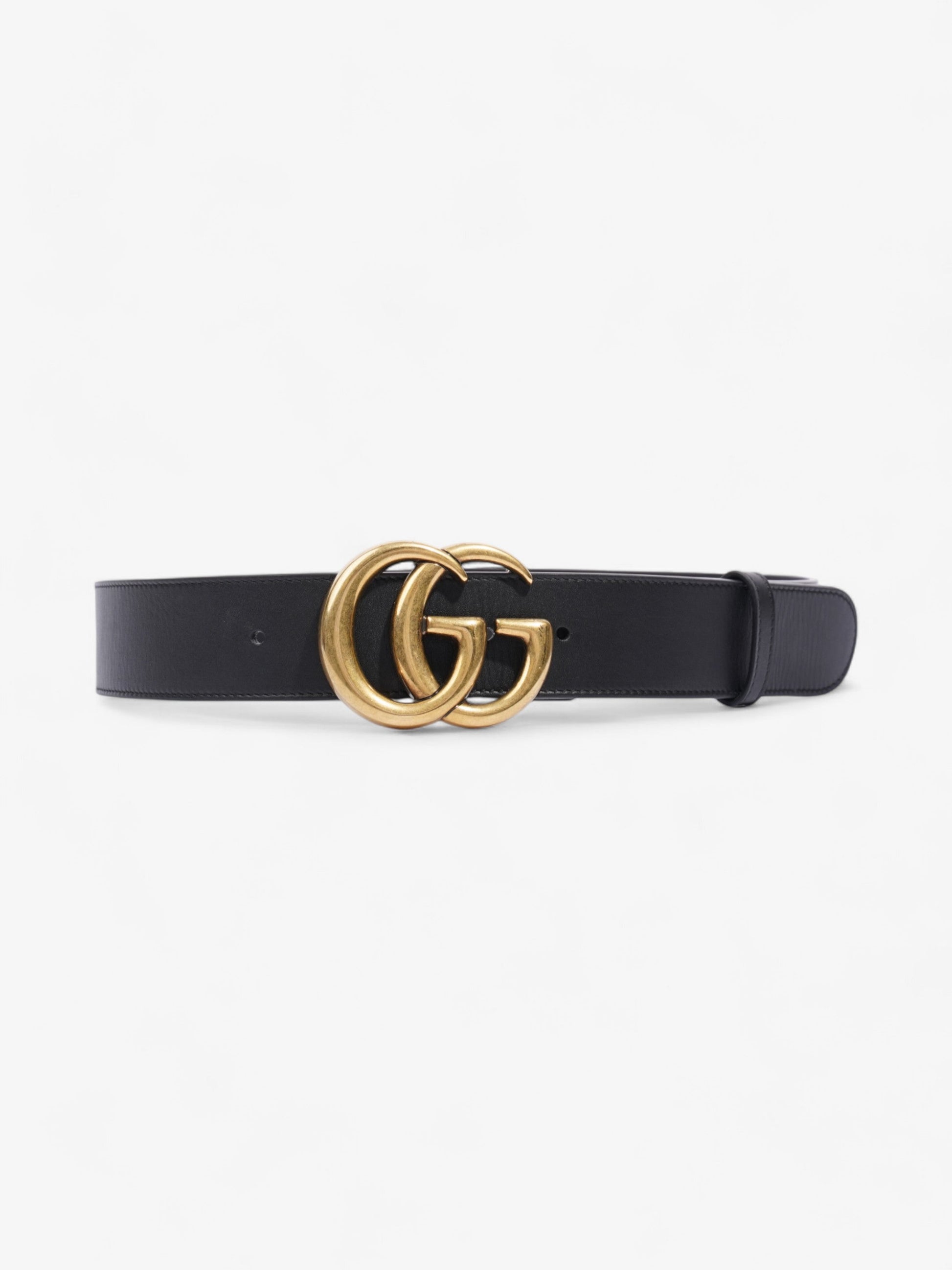 Gucci Marmont Re Edition Wide Belt Handbag Leather Black Accessory 80Cm 34