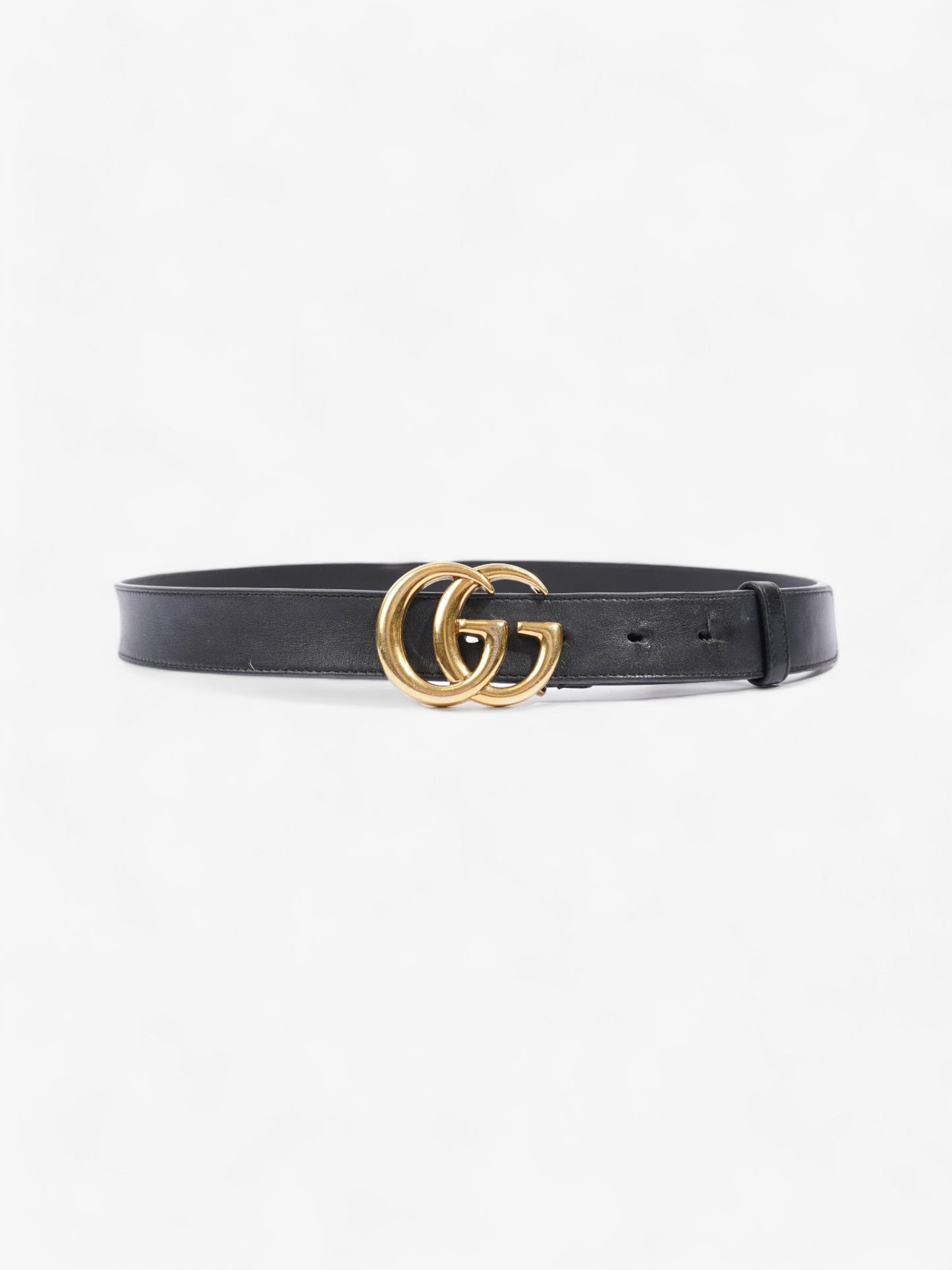 Gucci Marmont Belt Handbag Leather Black Accessory 90Cm 36