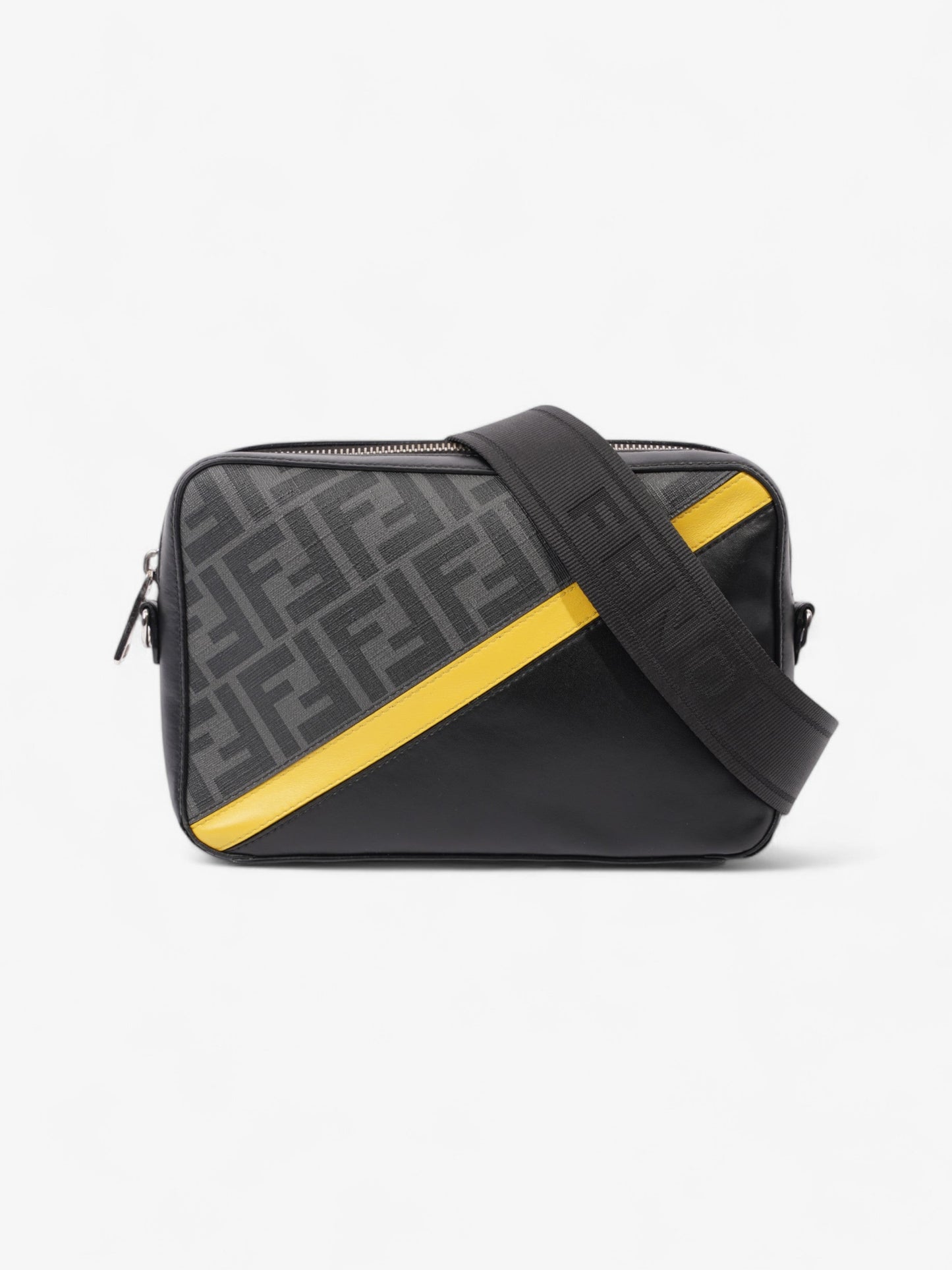 Fendi Camera Bag Grey Canvas Black Gray Messenger Bag