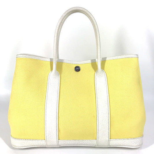 Hermes Handbag Toile Garden Party Tpm Garden Party Tpm Leather Yellow Travel Bag