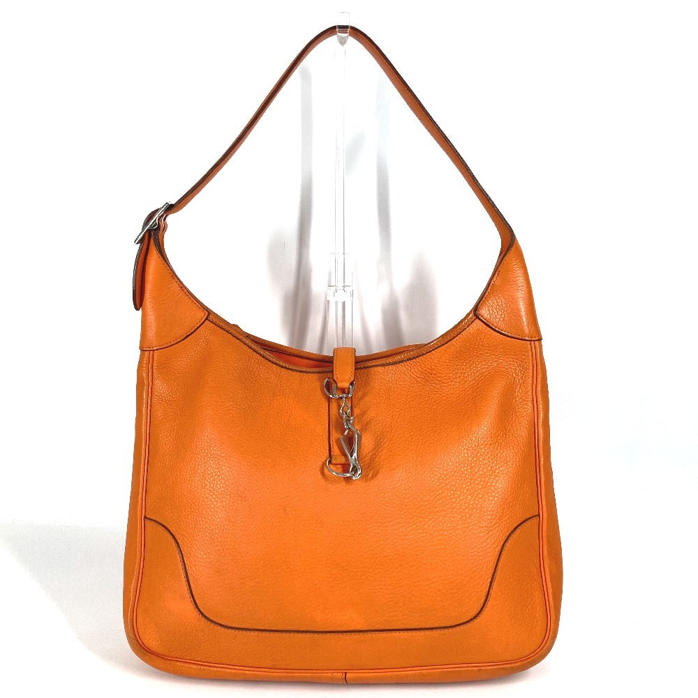 Shoulder Bag Orange Trim Trim Leather