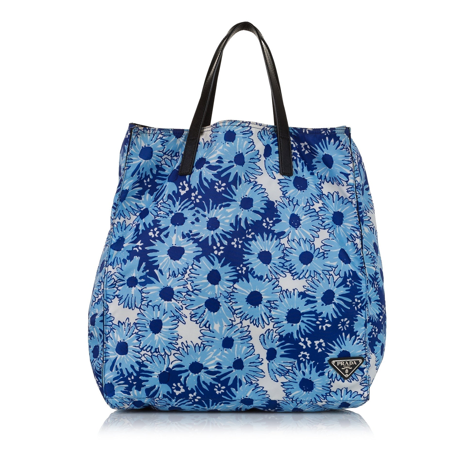 Prada Tessuto Stampato Tote Bag Blue