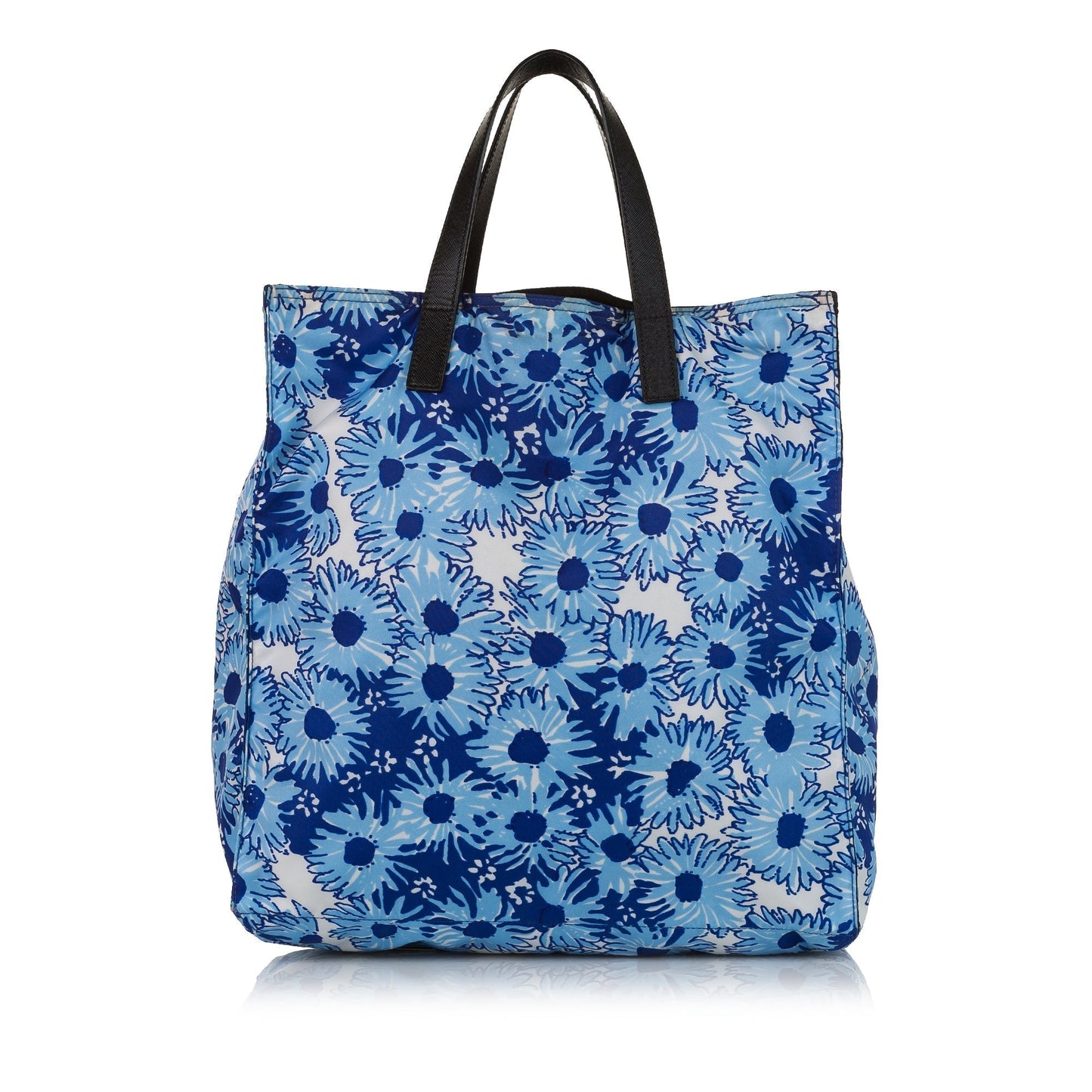 Prada Tessuto Stampato Tote Bag Blue