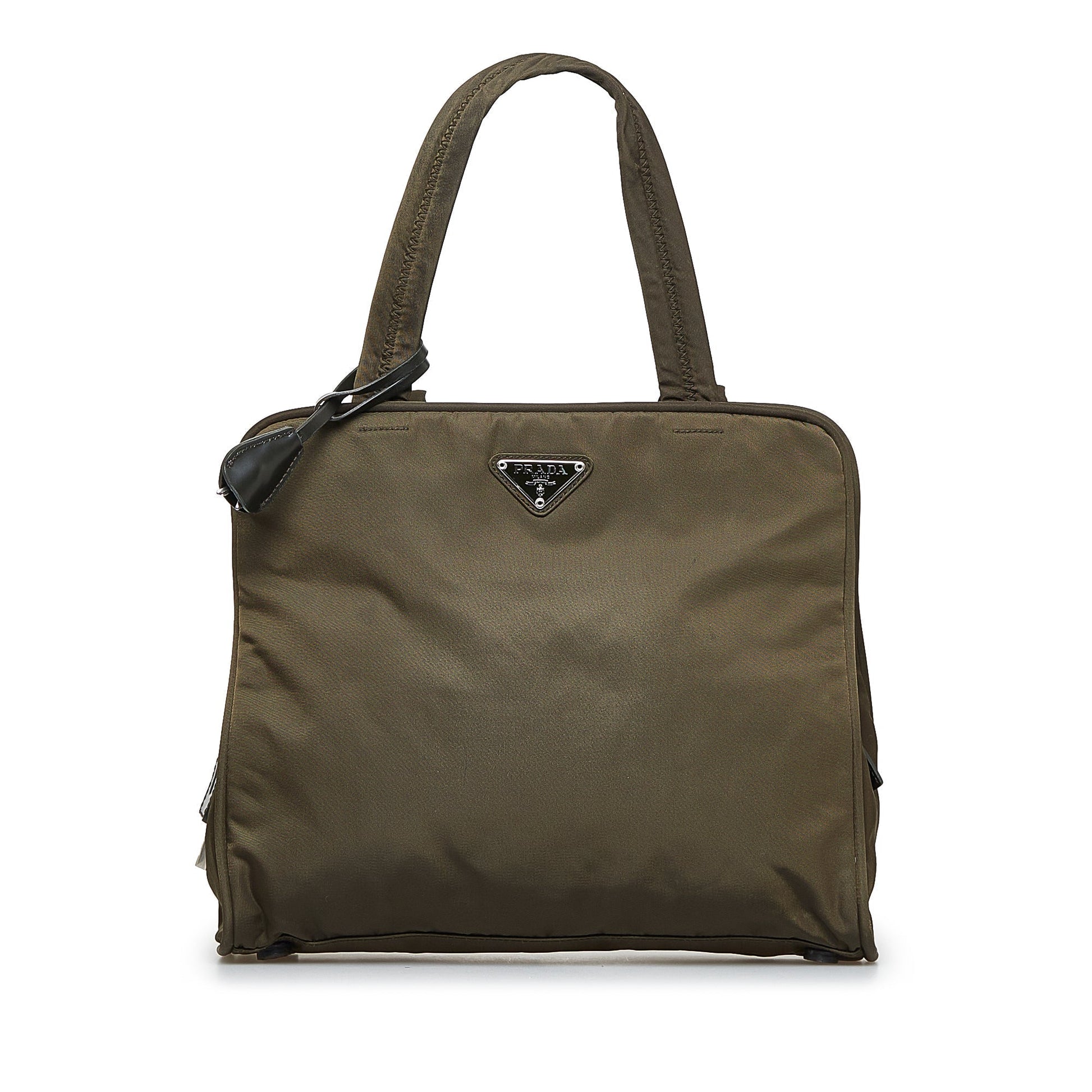 Prada Tessuto Handbag Nylon Green Travel Bag