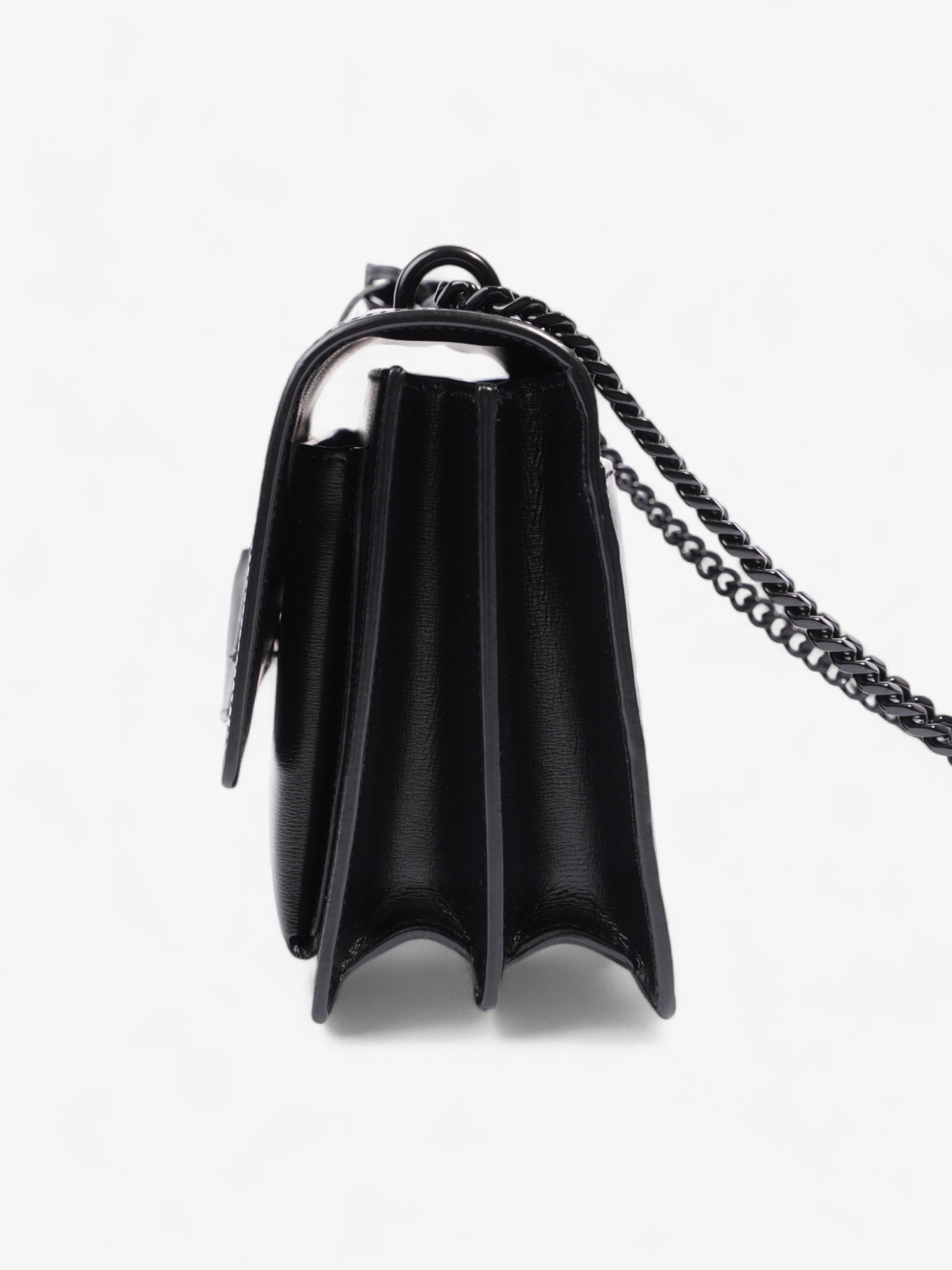 YSL Saint Laurent Sunset Calfskin Shoulder Bag Leather Black Medium