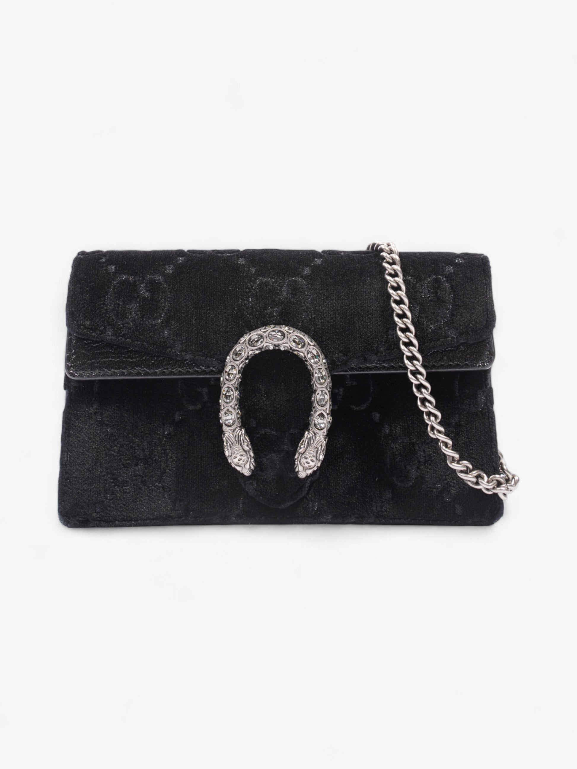 Gucci Dionysus Velvet Super Crossbody Bag Black Mini