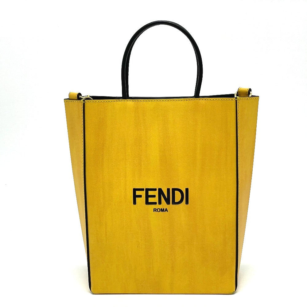 Fendi Shoulder Bag 7Va512 Calf 2Way Women Leather Calf Leather Yellow