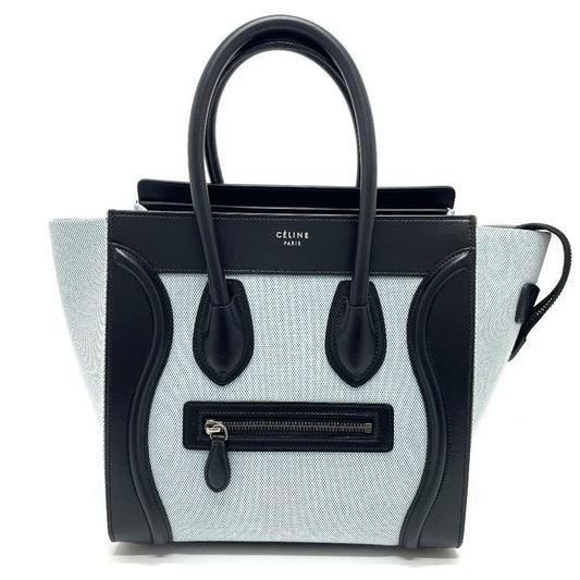 Blue X Luggage Micro Shopper Women Leather Canvas Travel Bag