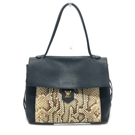 Louis Vuitton N92280 logoMetal Rock Me MM Leather Black Handbag