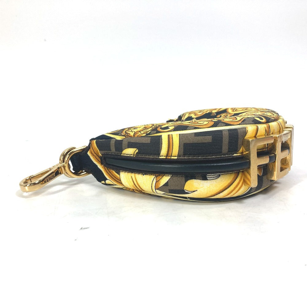 Fendi Handbag 7As089 Nano graphy Fendace Fendace Women Leather Nylon Yellow Travel Bag
