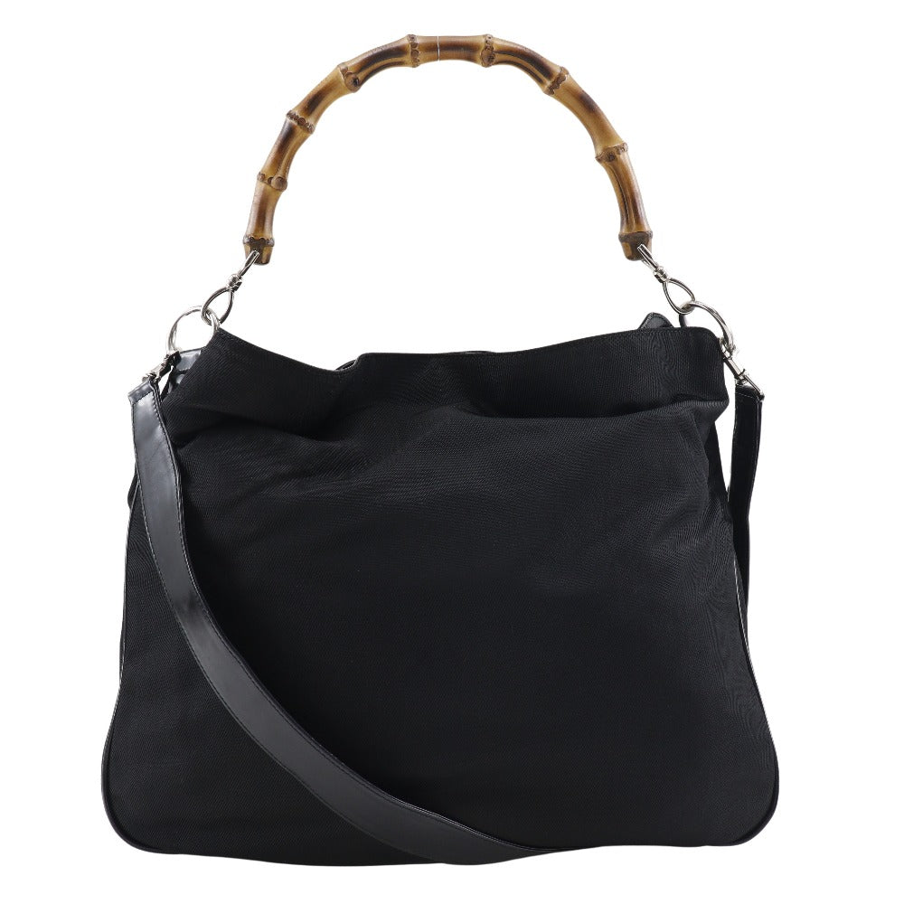 Gucci 001. . Bamboo Canvas Nylon Black Handbag