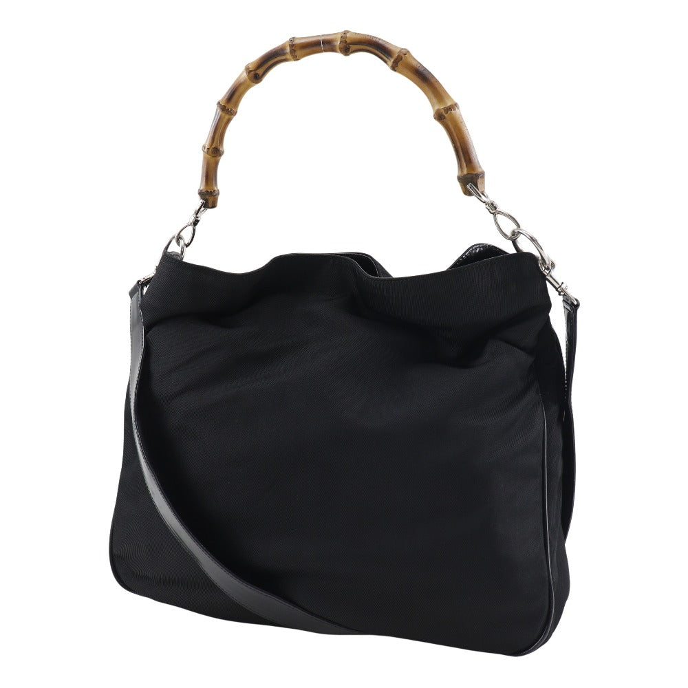 Gucci Bamboo Handbag 2Way Canvas Nylon Travel Bag