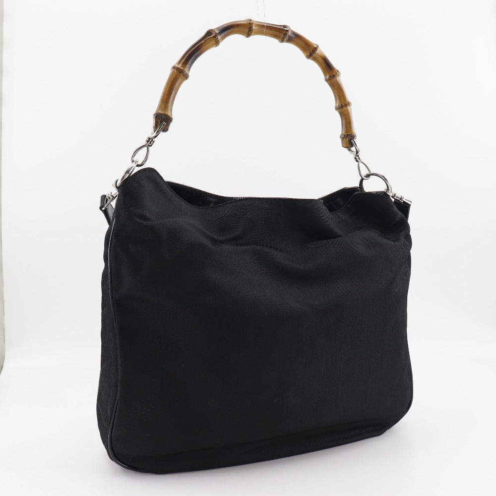 Gucci 001. . Bamboo Canvas Nylon Black Handbag